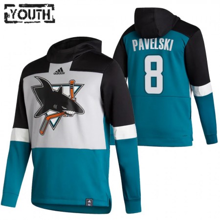 Kinder Eishockey San Jose Sharks Joe Pavelski 8 2020-21 Reverse Retro Pullover Hooded Sweatshirt